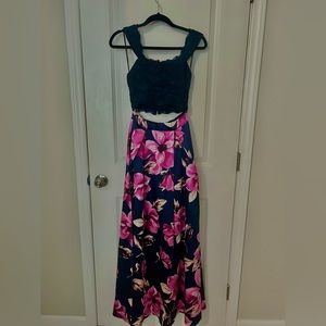 Navy/fuchsia formal gown
